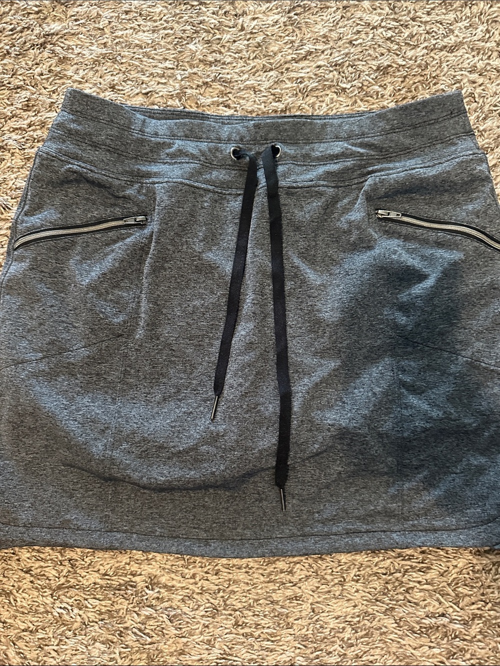 Tangerine Heather Grey Drawstring Mini Skort h - Picture 2 of 5